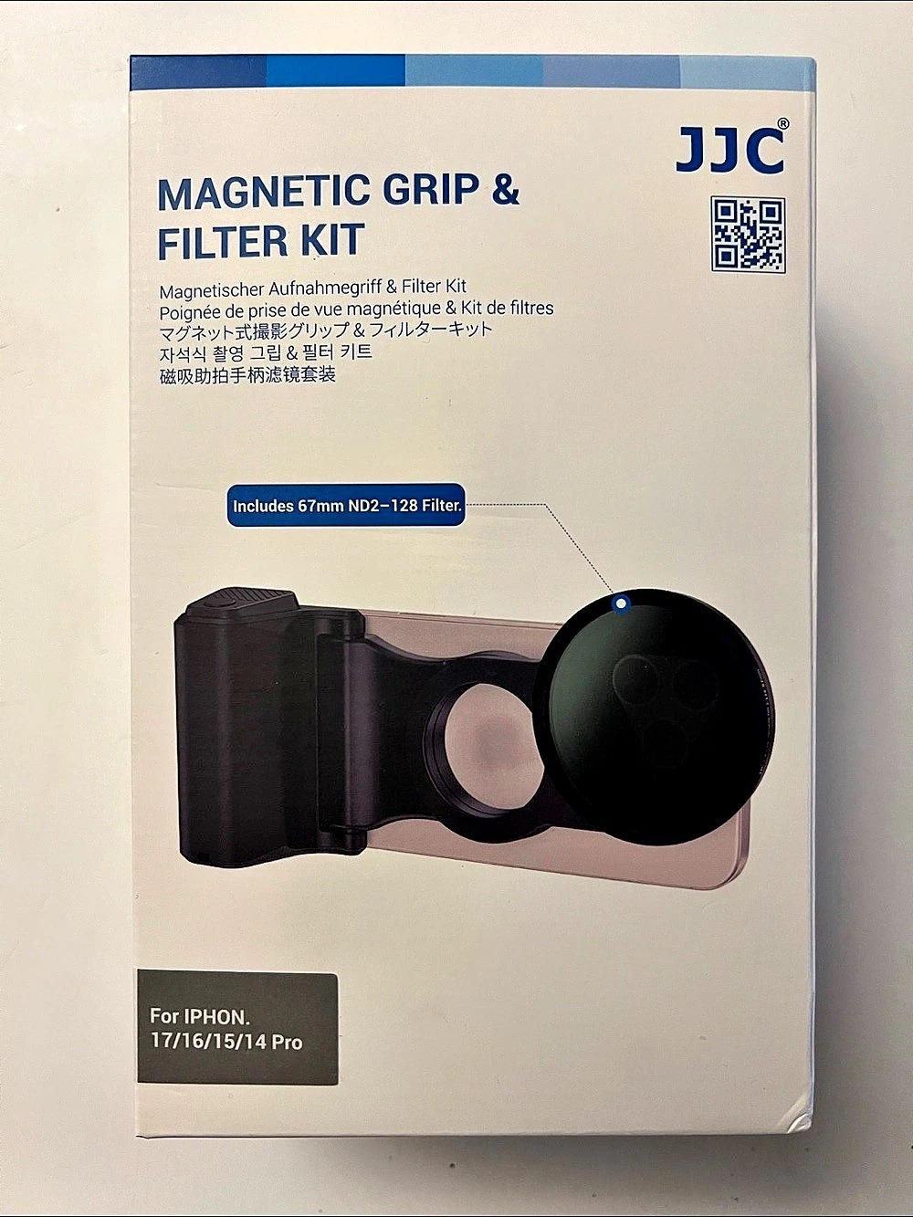 JJC MSG-P2ND Magnetic Grip & Filter Kit Black for iPhone 17/16/15/14 Pro